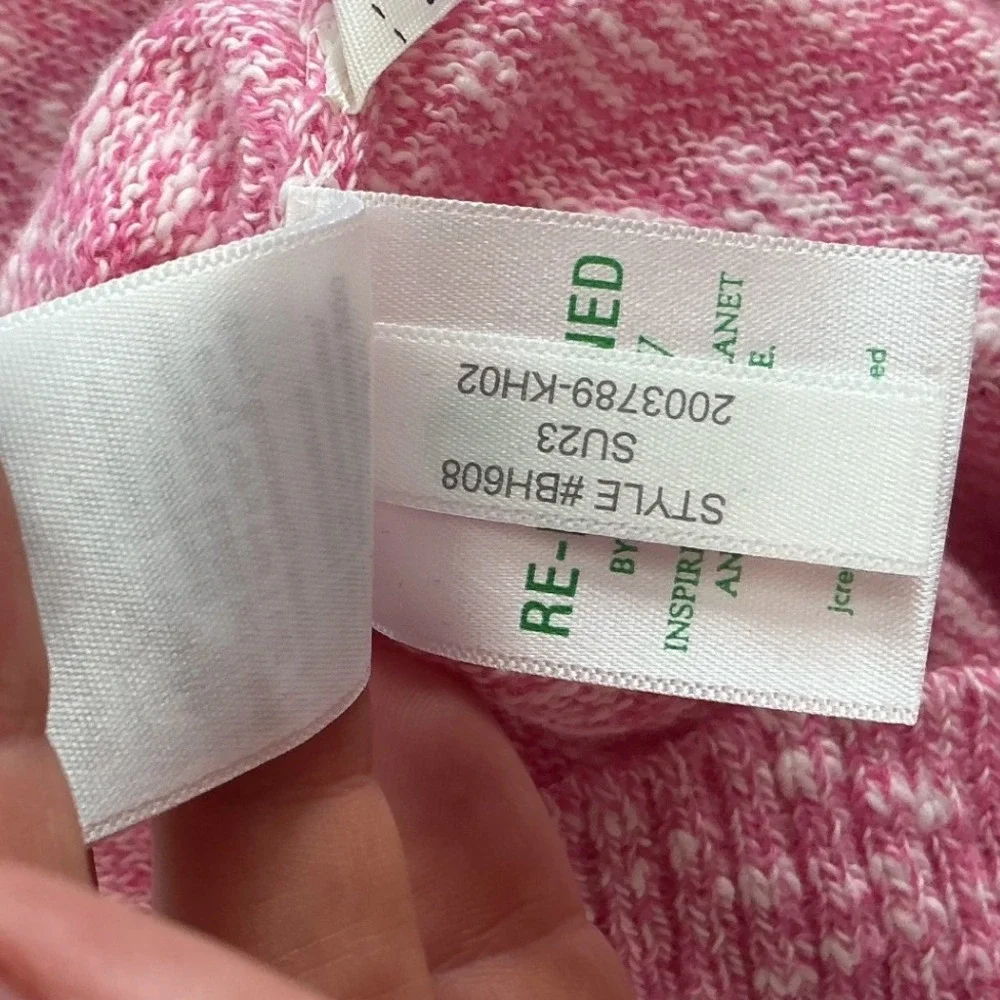 J.Crew Womens V-Neck Cotton Cardigan Sweater M Pink Beach Preppy Layers Fall